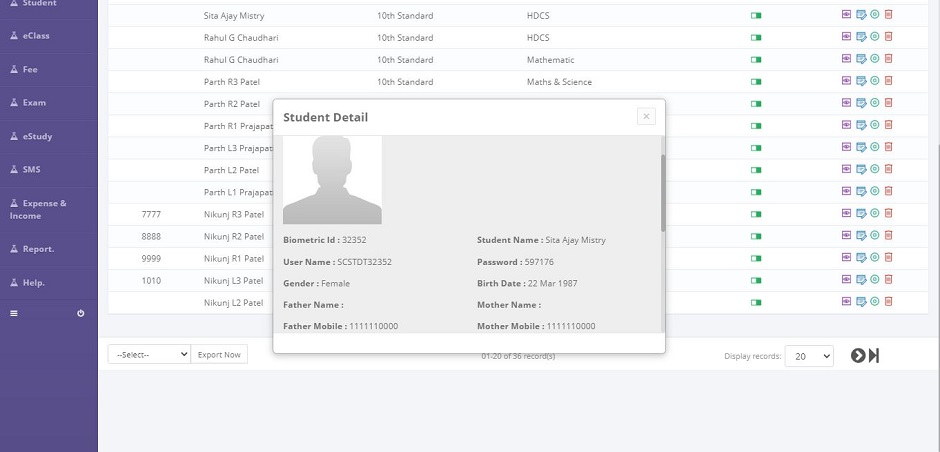 Student Management system for Institutes
